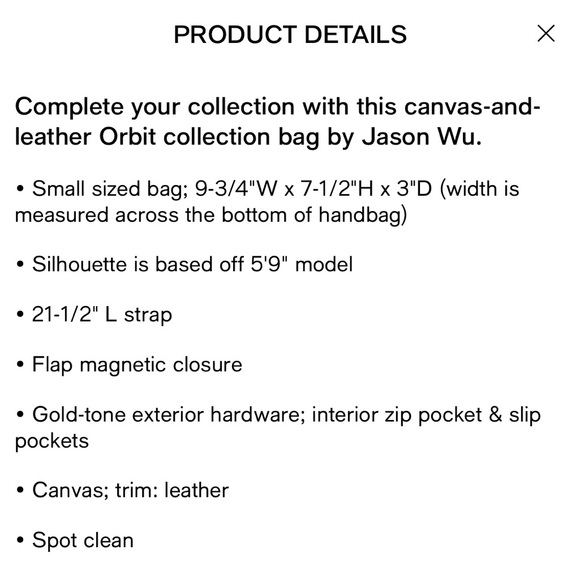 Jason Wu
Orbit Canvas / Leather Shoulder Bag NWT Color Beige/ Black - Picture 14 of 14